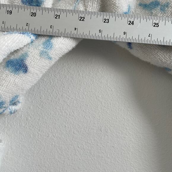 Hill House Hotel Robe L/XL Bathrobe Blue Floral Cotton Cottagecore Trim Belted - Picture 3 of 8